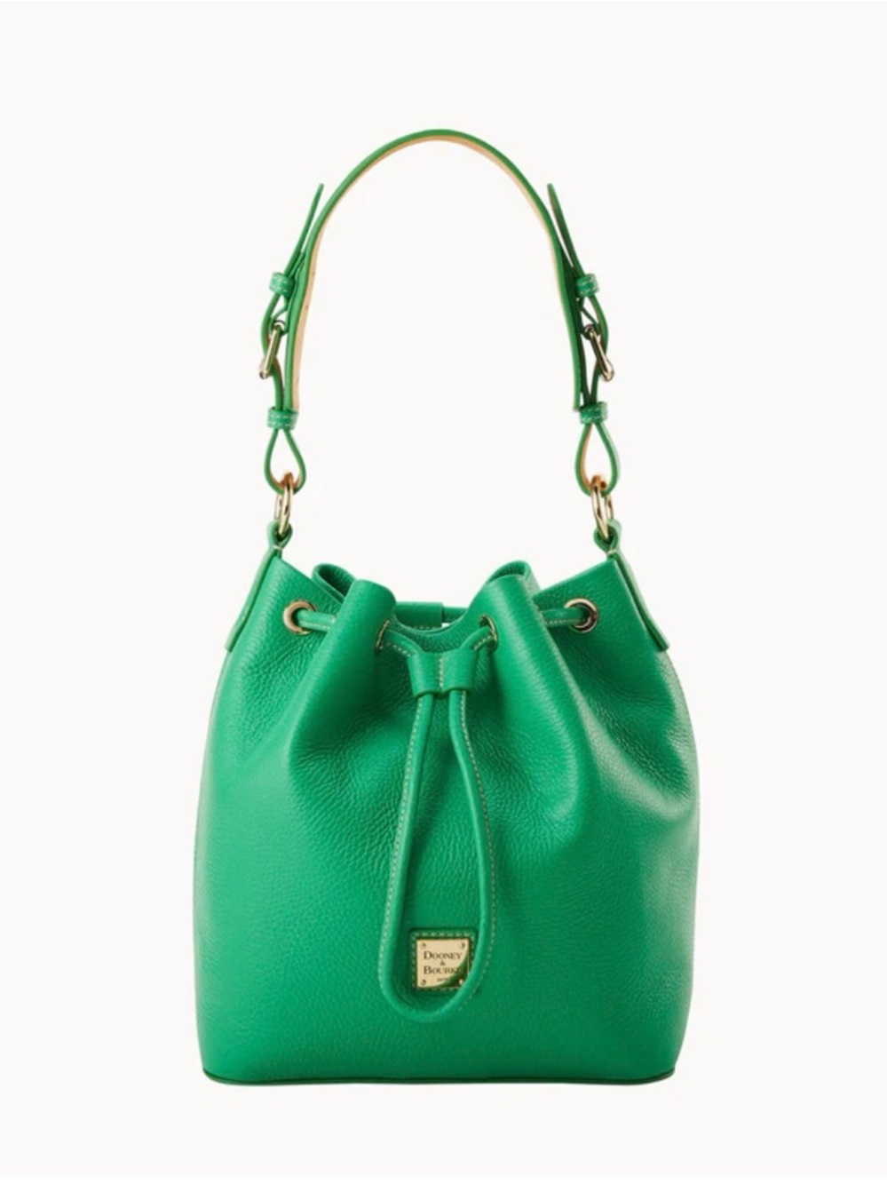 Dooney & Bourke Luca  Pebble Leather Small Drawstring Bag, Color Kelly Green